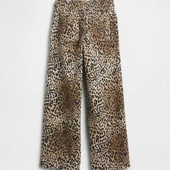 NWT Kids Girls High Rise Leopard Print Pull-On Wide Leg Jeans Size 12 XL - Picture 5 of 6